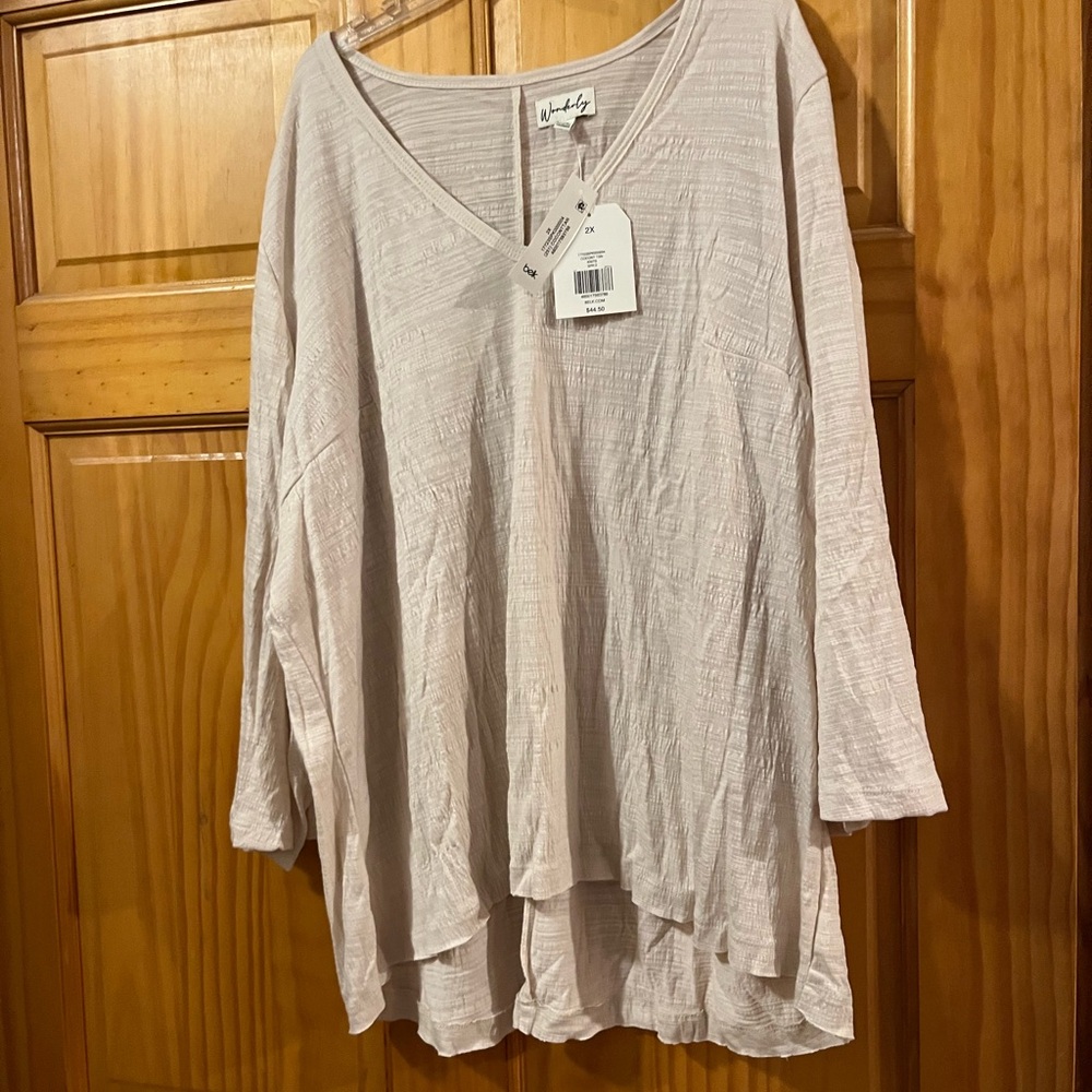 Wonderly Cream V-Neck Tunic Top